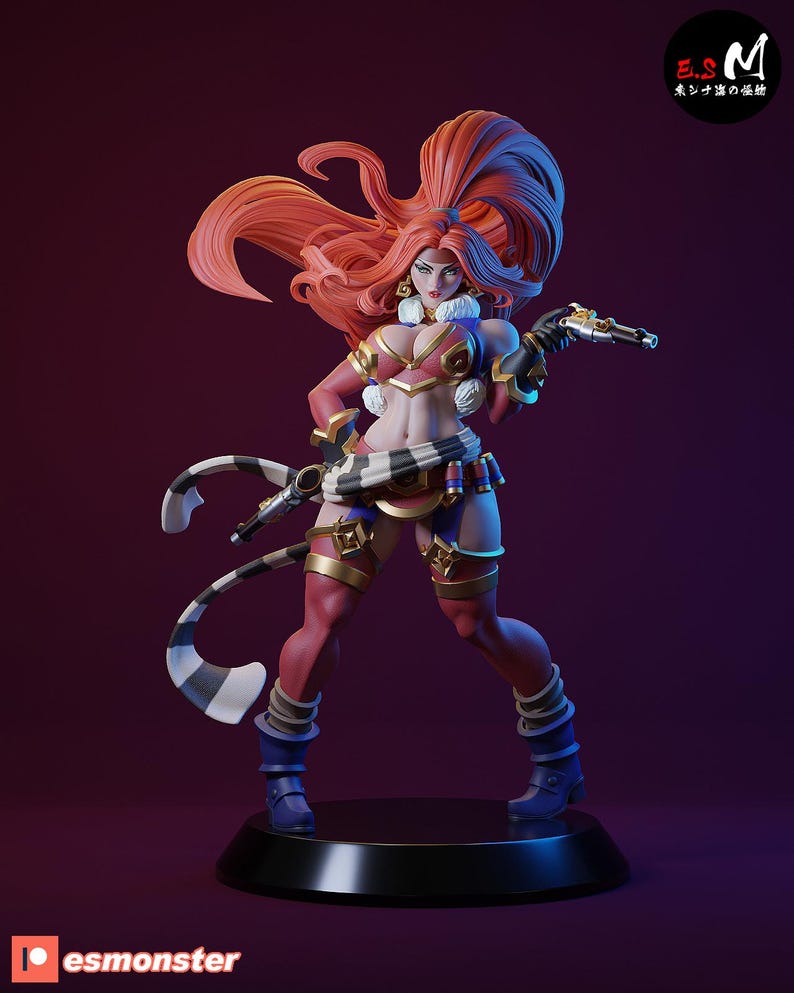 Red Monika Battle Chasers Resin Figure – 1/8 1/6 Scale Fan Art Statue | Collector Gift image 4