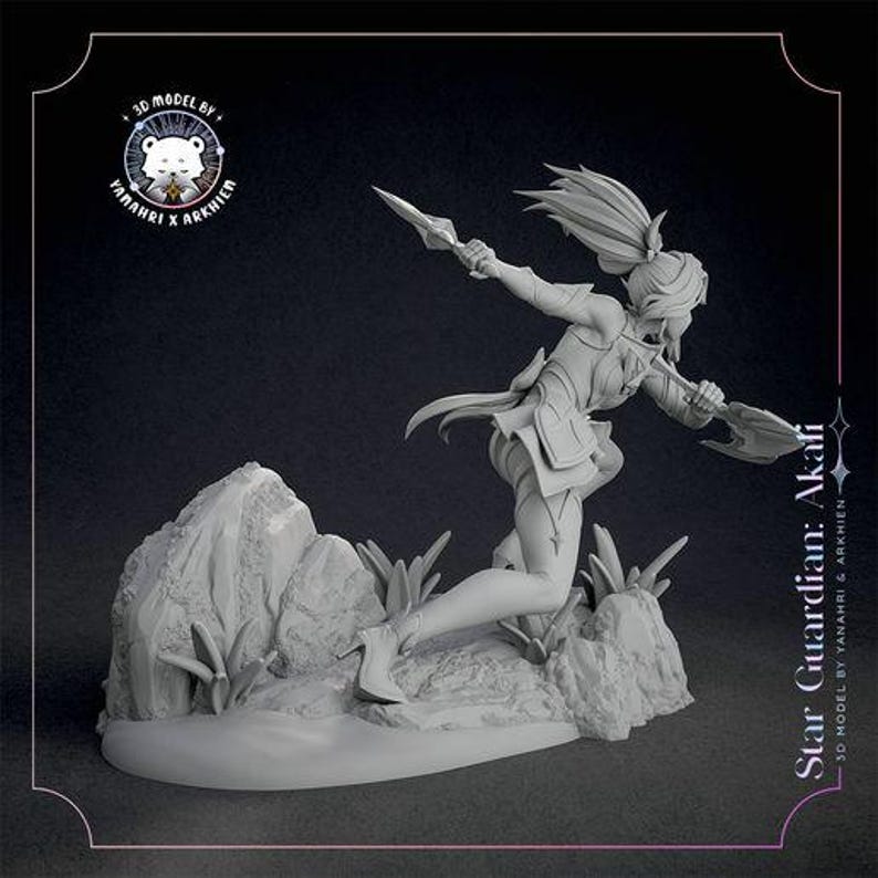 Akali — League of Legends | 1/8 1/6 Scale Resin Figure | Unpainted or Hand-Painted | 3D Printed Fan Art | Collector Gift image 9