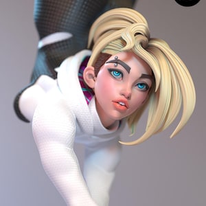 Spider Gwen — Marvel | 1/8 1/6 Scale Resin Figure | Unpainted or Hand-Painted | 3D Printed Fan Art | Collector Gift image 9