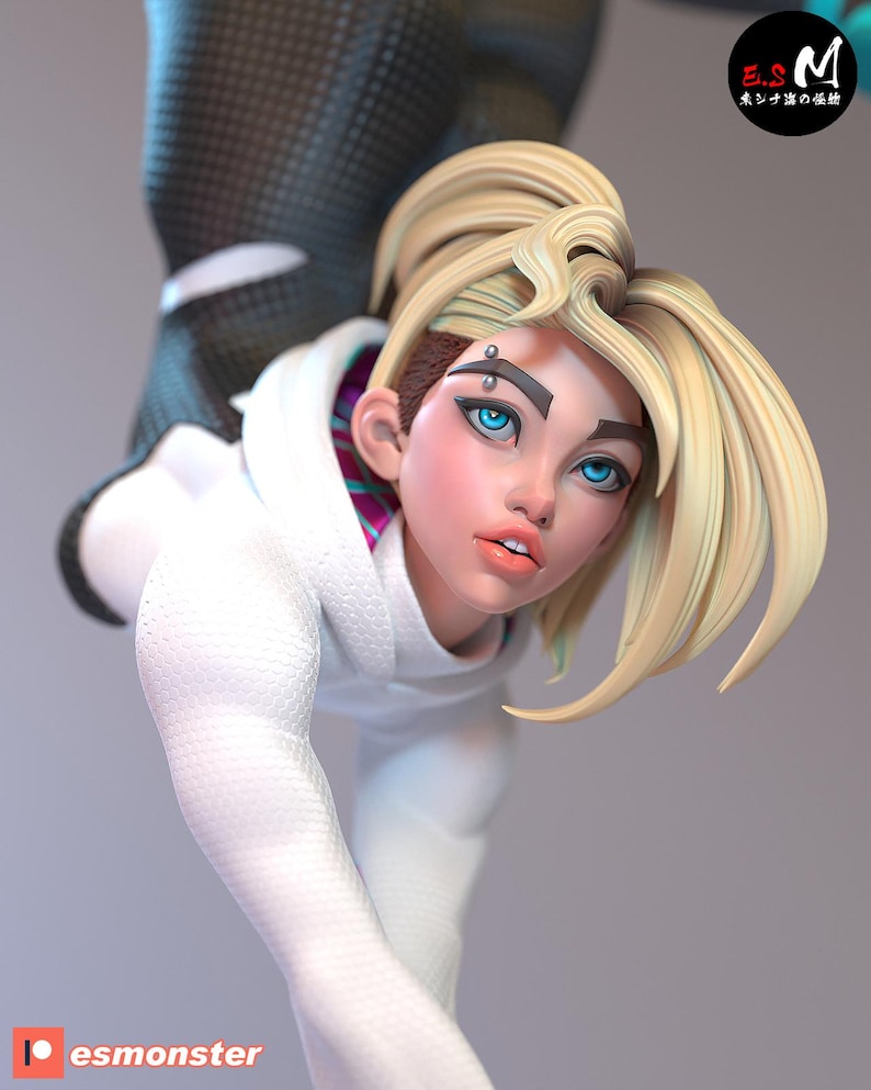 Spider Gwen — Marvel | 1/8 1/6 Scale Resin Figure | Unpainted or Hand-Painted | 3D Printed Fan Art | Collector Gift image 9