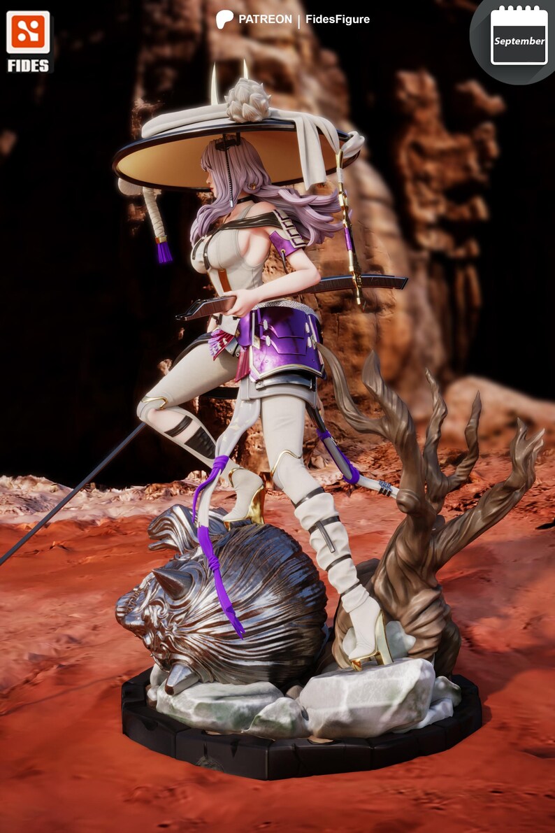 Scarlet | Harsfiguur schaal 1/8 1/6 | Ongeverfd of handgeschilderd | 3D-geprinte fanart | Verzamelaarscadeau afbeelding 6