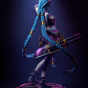 Jinx — League of Legends / Arcane | 1/8 1/6 Scale Resin Figure | Unpainted or Hand-Painted | 3D Printed Fan Art | Collector Gift image 4