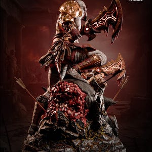 Figura de resina de Kratos de God of War – Escala 1/8 1/6 Estatua de fan art impresa en 3D / Regalo de coleccionista imagen 5