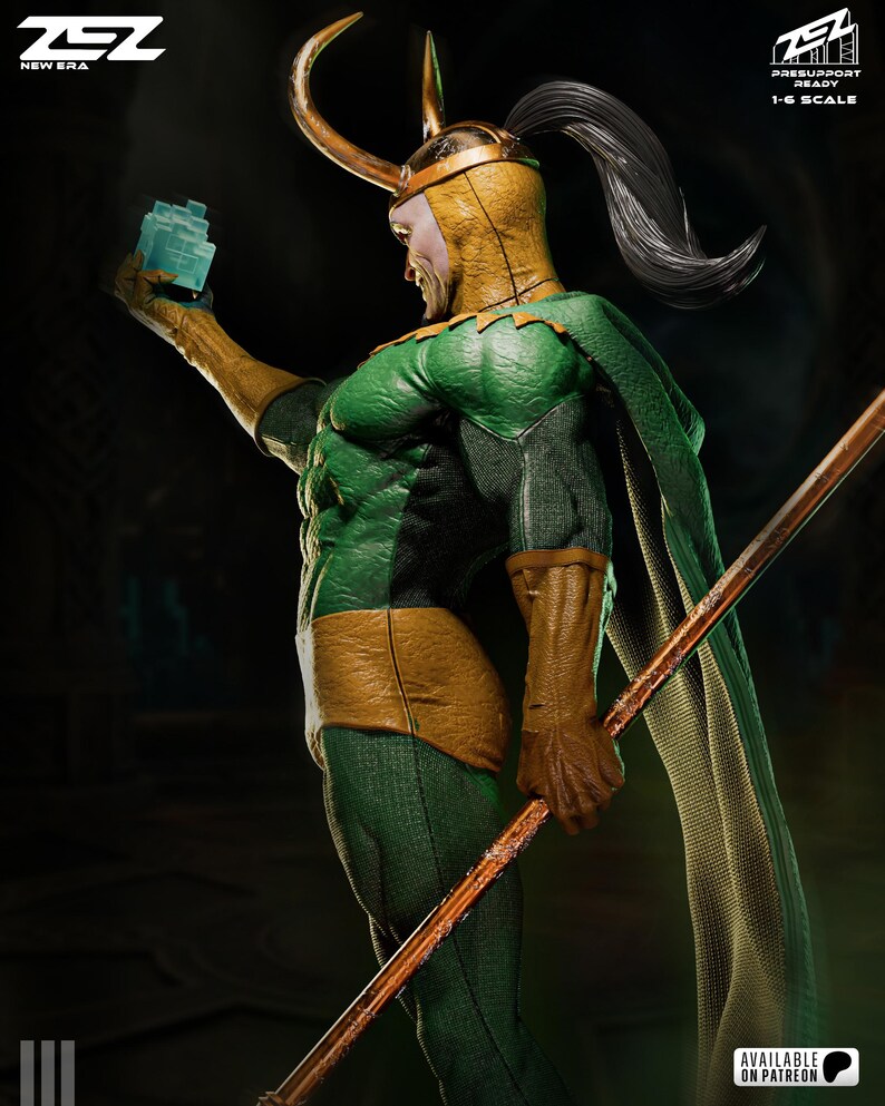 Loki — Marvel Comics | 1/8 1/6 Scale Resin Figure | 3D Printed Fan Art | Unpainted Garage Kit | Collector Statue | Collector Gift bild 9