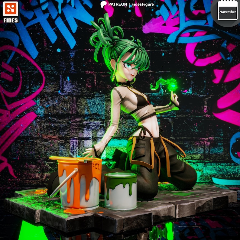 One Punch Man Tatsumaki Resin Figure – 1/8 1/6 Scale 3D Printed Fan Art | Collector Gift image 3