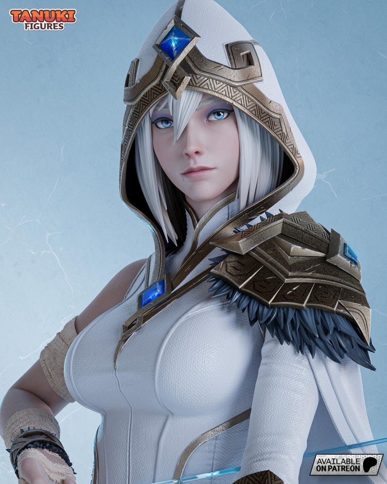 Ashe — League of Legends | 1/8 bis 1/6 Harz Figur | Unbemalt oder Handbemalt | 3D gedruckte Fan Art | Sammler Geschenk Bild 1