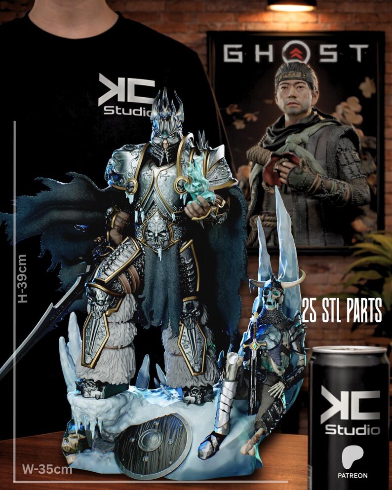 Lich King Diamond 20260401T104532Z | 1/8 1/6 Scale Resin Figure | Unpainted or Hand-Painted | 3D Printed Fan Art | Collector Gift imagen 8