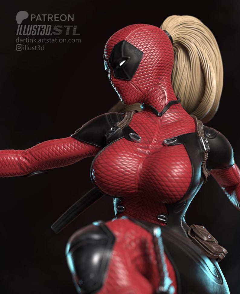 Deadpool — Marvel | 1/8 1/6 Scale Resin Figure | Unpainted or Hand-Painted | 3D Printed Fan Art | Collector Gift image 3