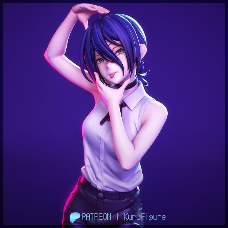 Reze Chainsaw Man Resin Figure – 1/8 1/6 Scale 3D Printed Fan Art Statue | Collector Gift image 1