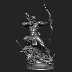 Hawkeye — Marvel | 1/8 1/6 Scale Resin Figure | 3D Printed Fan Art | Unpainted Garage Kit | Collector Statue | Collector Gift image 5