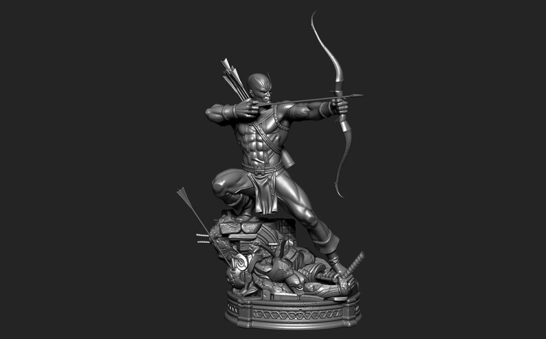 Hawkeye — Marvel | 1/8 1/6 Scale Resin Figure | 3D Printed Fan Art | Unpainted Garage Kit | Collector Statue | Collector Gift image 5
