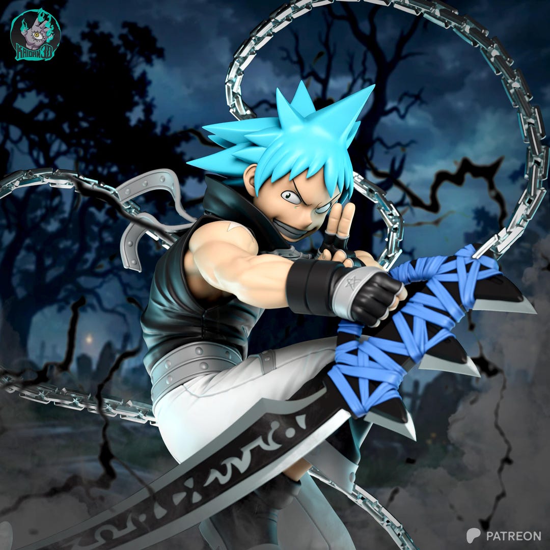 SOUL EATER ソウルイーター TRADING ARTS ブラック☆スター Blackstar Soul Eater Anime Figure, 1/8 1/6 Scale Resin Statue