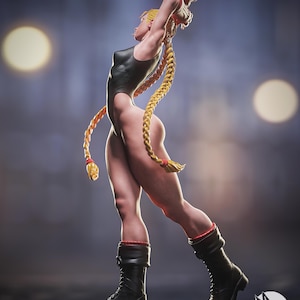 Cammy — Street Fighter | Figurka z żywicy w skali 1/8 1/6 | Niepomalowana lub malowana ręcznie | Grafika fanowska drukowana w 3D | Prezent dla kolekcjonera zdjęcie 3