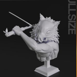 Inosuke Hashibira — Demon Slayer | 1/8 1/6 Scale Resin Figure | Unpainted or Hand-Painted | 3D Printed Fan Art | Collector Gift image 3