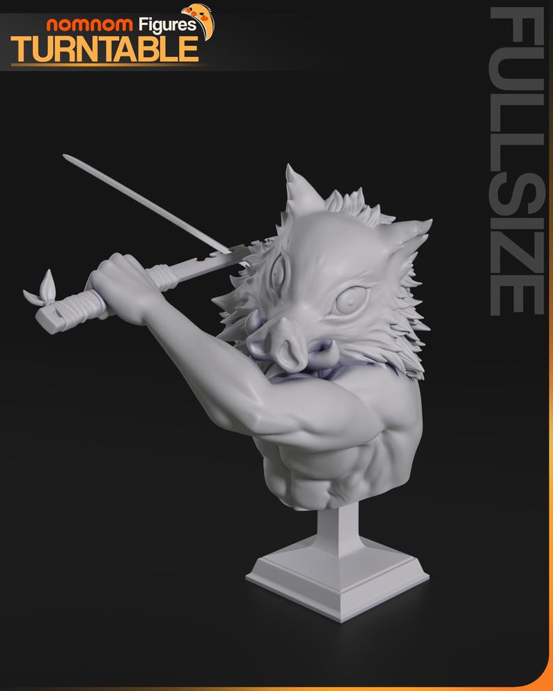 Inosuke Hashibira — Demon Slayer | 1/8 1/6 Scale Resin Figure | Unpainted or Hand-Painted | 3D Printed Fan Art | Collector Gift image 3
