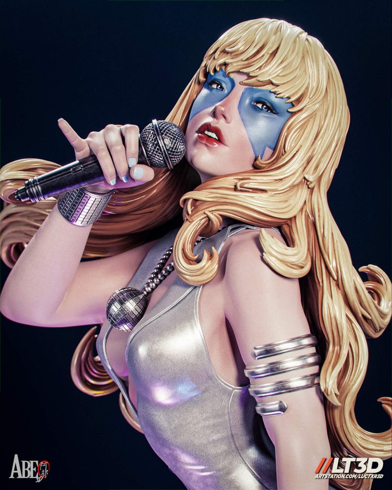 Dazzler Resin Figure – 1/8 1/6 Scale 3D Printed Fan Art Statue | Collector Gift image 1