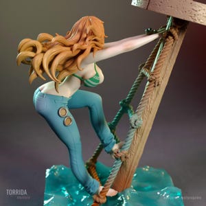 Nami One Piece Resin Figure – 1/8 1/6 Scale 3D Printed Fan Art Statue | Collector Gift image 7
