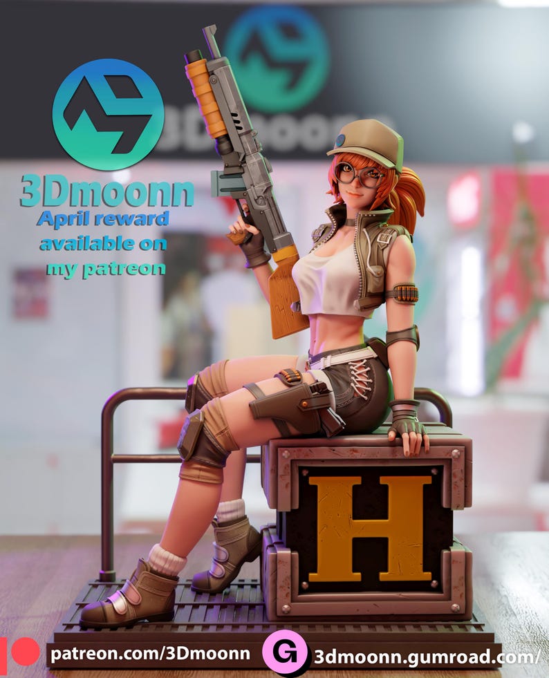 Fio Metal Slug Resin Figure – 1/8 1/6 Scale 3D Printed Fan Art Statue | Collector Gift image 1