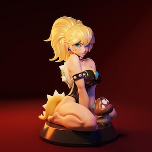Bowsette Super Mario Resin Figure – 1/8 1/6 Scale 3D Printed Fan Art Statue | Collector Gift image 1