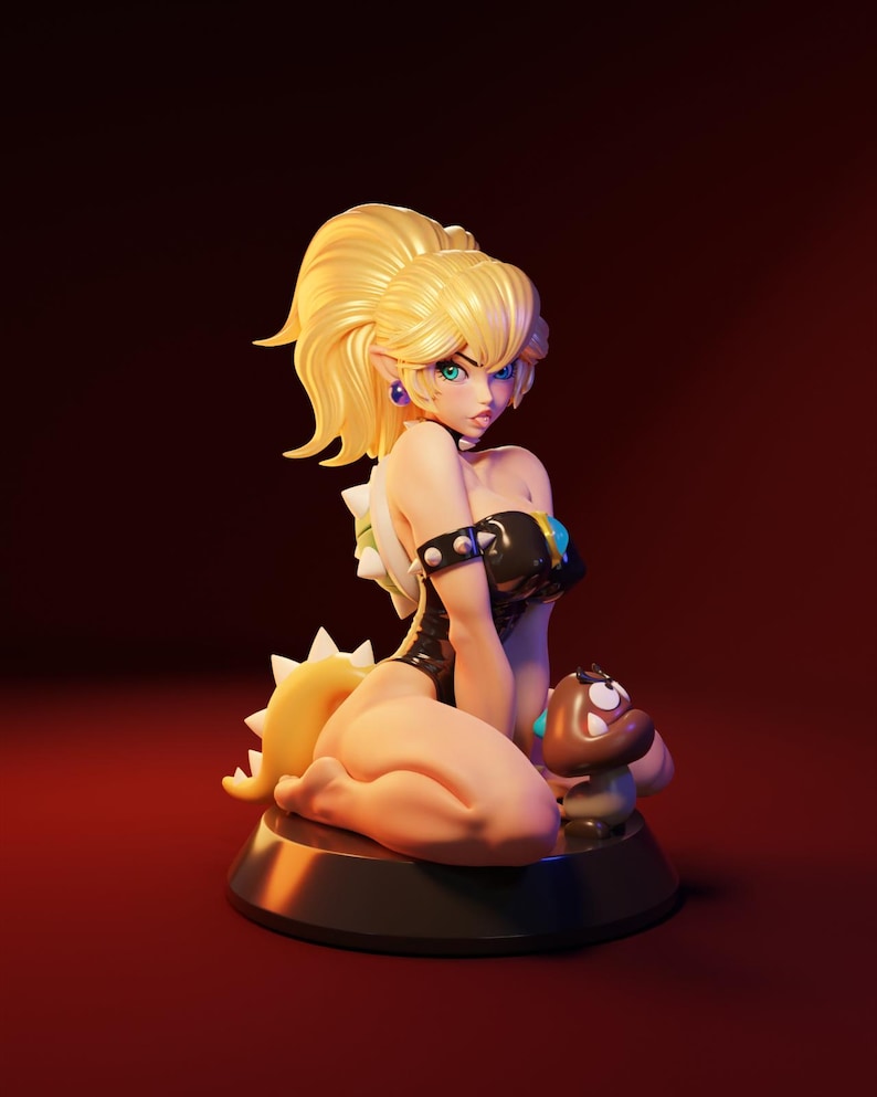 Bowsette Super Mario Resin Figure – 1/8 1/6 Scale 3D Printed Fan Art Statue | Collector Gift image 1