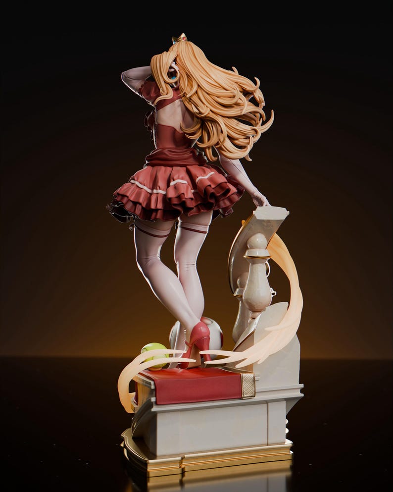 Figura de resina da Princesa Peach da Nintendo – Estátua de arte para fãs impressa em 3D em escala 1/8 e 1/6 | Presente para colecionadores imagem 4