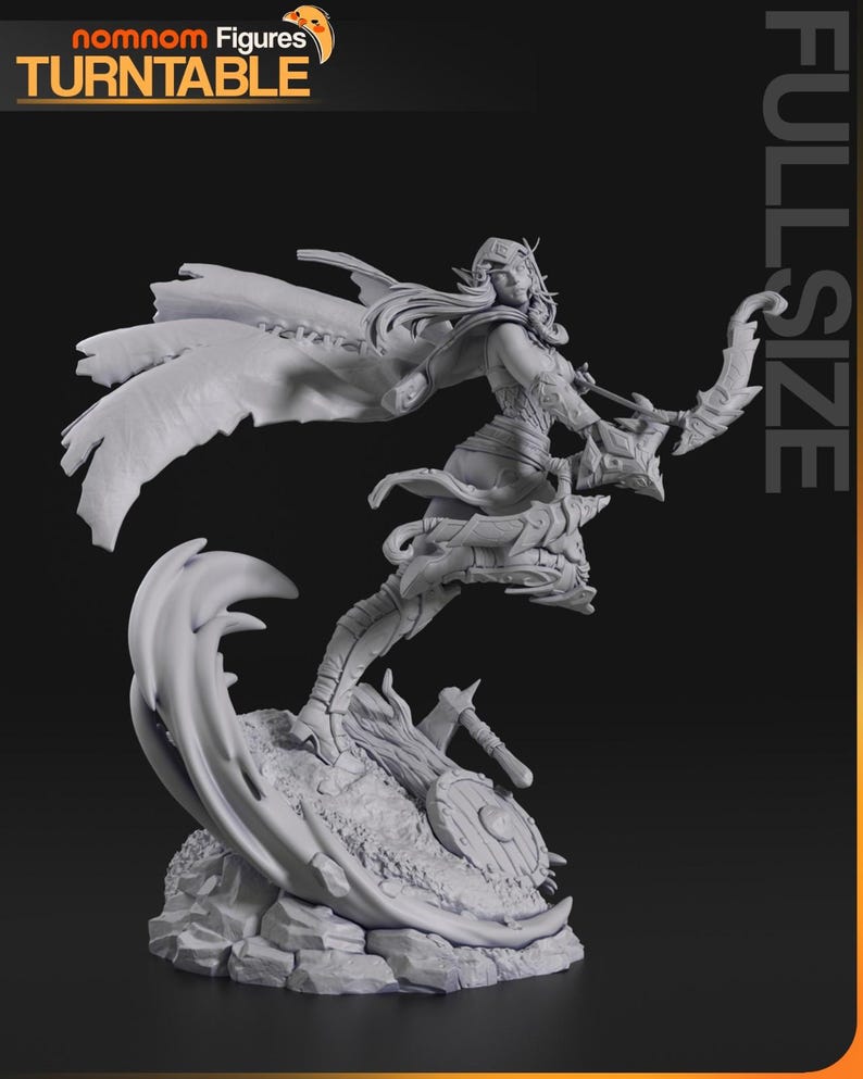Alleria Windrunner — World of Warcraft | Harsfiguur schaal 1/8 1/6 | Ongeverfd of handgeschilderd | 3D-geprinte fanart | Verzamelaarscadeau afbeelding 7