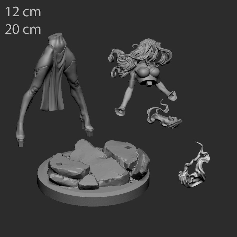200mm Resin Figure Statue, Fantasy Scarlet Witch, Display Collectible, Unpainted Kit, Hand Painted | Collector Gift image 2