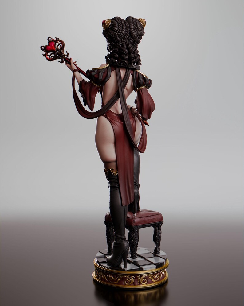 Queen of Hearts Resin Figure – Alice in Wonderland Fan Art Statue (1/8 1/6 Scale) | Collector Gift image 4