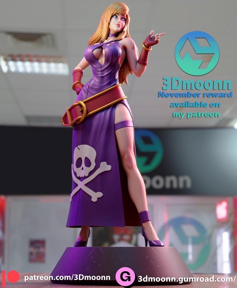 B Jennet — The King of Fighters | 1/8 1/6 Scale Resin Figure | Unpainted or Hand-Painted | 3D Printed Fan Art | Collector Gift image 6