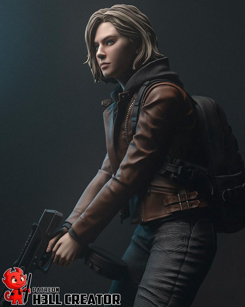 Figura de resina de Grace Ashcroft de Resident Evil – Escala 1/8 1/6 Estatua de fan art impresa en 3D / Regalo de coleccionista imagen 5