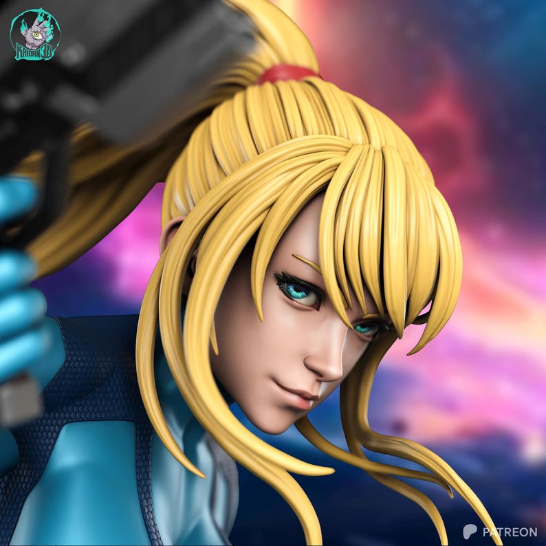 Samus Aran — Metroid | 1/8 1/6 Scale Resin Figure | 3D Printed Fan Art | Unpainted Garage Kit | Collector Statue | Collector Gift image 5