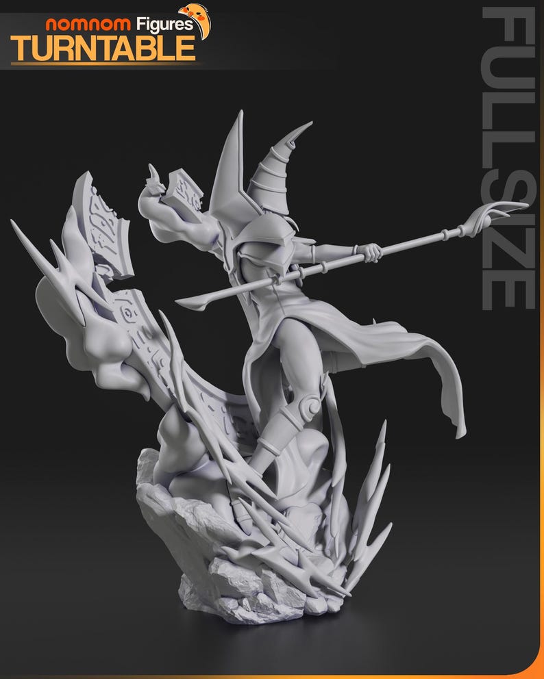 Dark Magician — Yu Gi Oh | 1/8 1/6 Scale Resin Figure | Unpainted or Hand-Painted | 3D Printed Fan Art | Collector Gift image 7