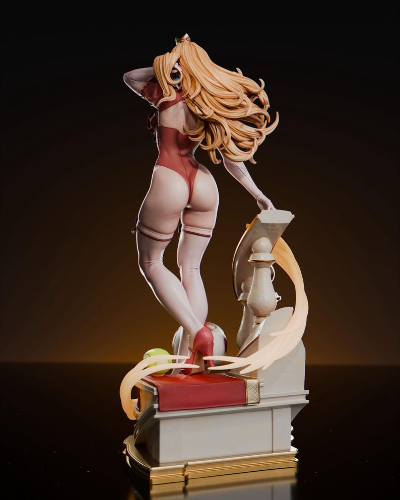Figura de resina da Princesa Peach da Nintendo – Estátua de arte para fãs impressa em 3D em escala 1/8 e 1/6 | Presente para colecionadores imagem 5