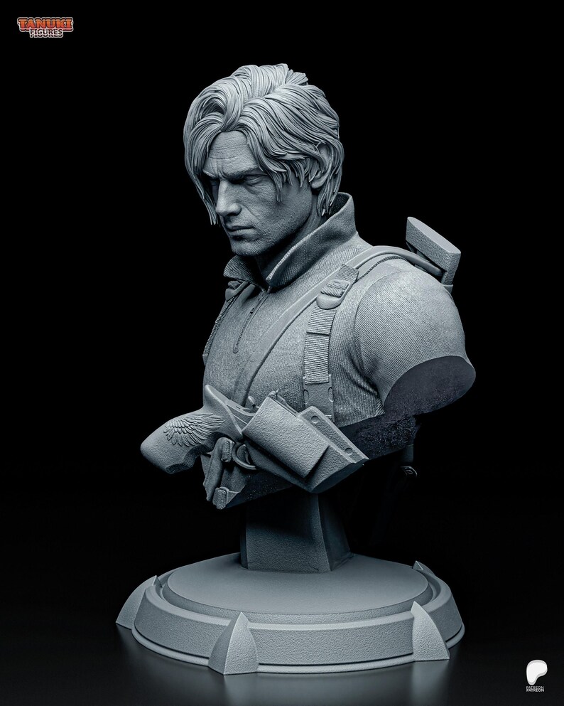 Leon S. Kennedy — Resident Evil | 1/8 1/6 Scale Resin Figure | Unpainted or Hand-Painted | 3D Printed Fan Art | Collector Gift image 2