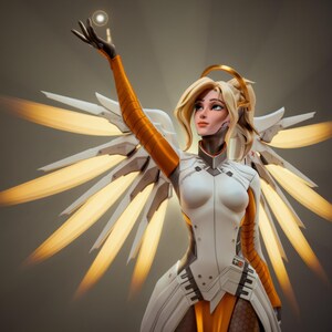 Mercy — Overwatch | 1/8 1/6 Scale Resin Figure | Unpainted or Hand-Painted | 3D Printed Fan Art | Collector Gift image 4