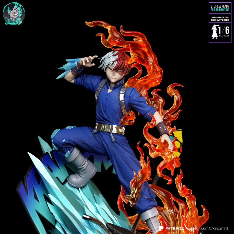 Shoto Todoroki My Hero Academia Resin Figure – 1/6 Scale 3D Printed Fan Art Statue | Collector Gift image 3
