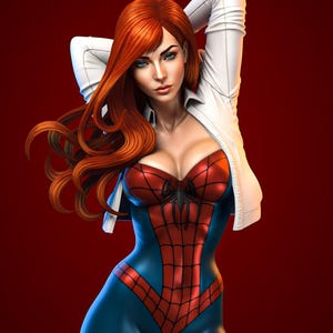 Kit de figura de resina sin pintar inspirada en Spider Girl Mary Jane (escalas 1/10, 1/8 y 1/6) / Regalo para coleccionistas
