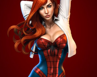 Kit de figura de resina sin pintar inspirada en Spider Girl Mary Jane (escalas 1/10, 1/8 y 1/6) / Regalo para coleccionistas