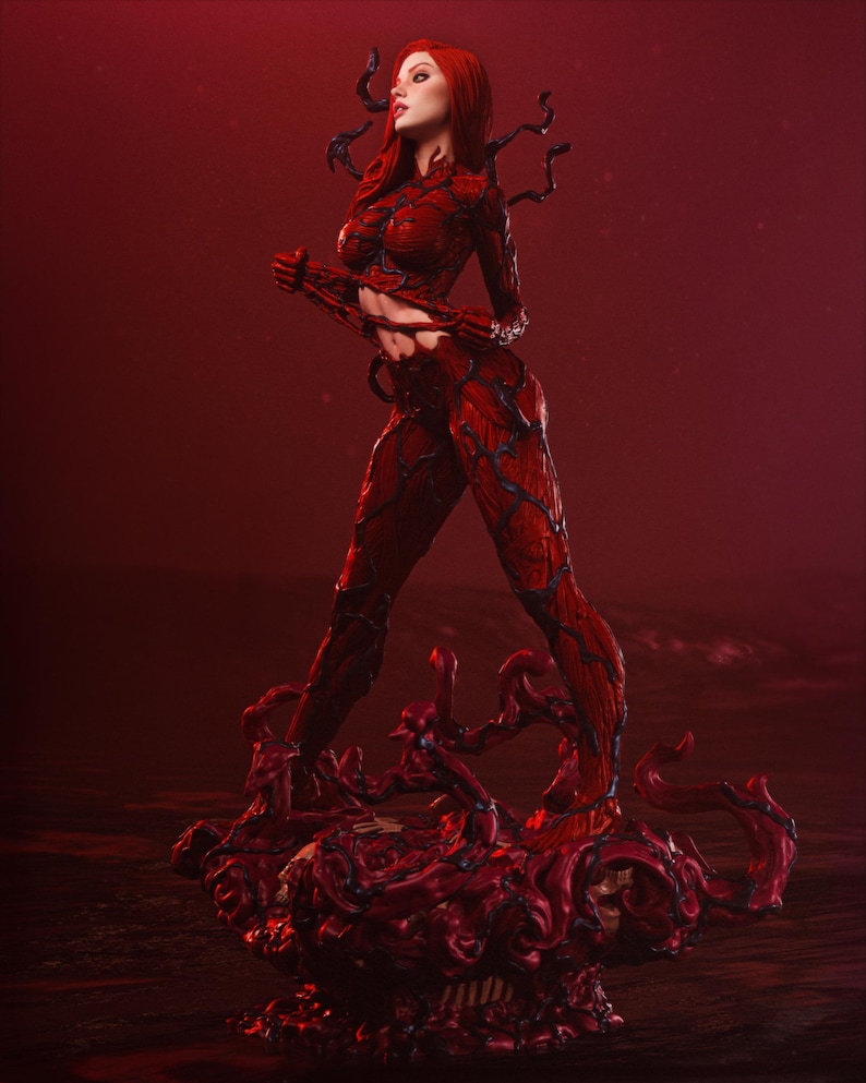 Carnage — Marvel / Figura de resina a escala 1/8 y 1/6 / Sin pintar o pintada a mano / Arte de fans impreso en 3D / Regalo de coleccionista imagen 2