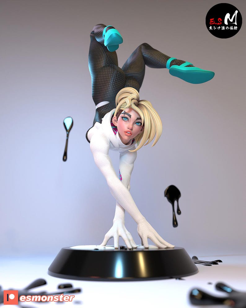 Spider Gwen — Marvel | 1/8 1/6 Scale Resin Figure | Unpainted or Hand-Painted | 3D Printed Fan Art | Collector Gift image 10
