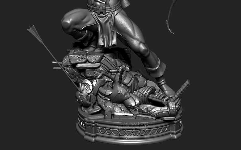 Hawkeye — Marvel | 1/8 1/6 Scale Resin Figure | 3D Printed Fan Art | Unpainted Garage Kit | Collector Statue | Collector Gift image 8
