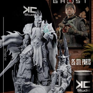 Lich King Diamond 20260401T104532Z | 1/8 1/6 Scale Resin Figure | Unpainted or Hand-Painted | 3D Printed Fan Art | Collector Gift imagen 7