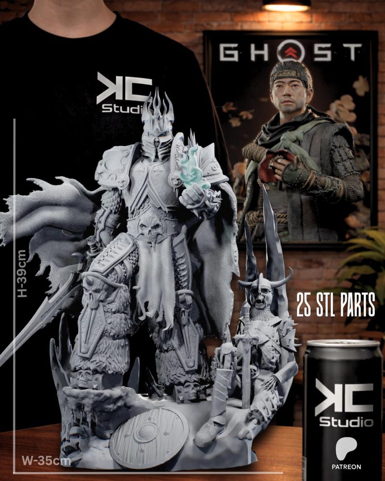 Lich King Diamond 20260401T104532Z | 1/8 1/6 Scale Resin Figure | Unpainted or Hand-Painted | 3D Printed Fan Art | Collector Gift imagen 7