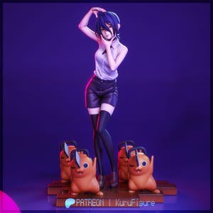 Reze Chainsaw Man Resin Figure – 1/8 1/6 Scale 3D Printed Fan Art Statue | Collector Gift image 6