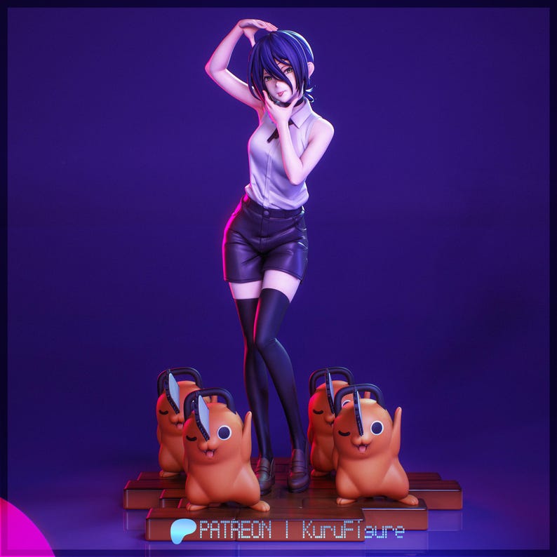 Reze Chainsaw Man Resin Figure – 1/8 1/6 Scale 3D Printed Fan Art Statue | Collector Gift image 6