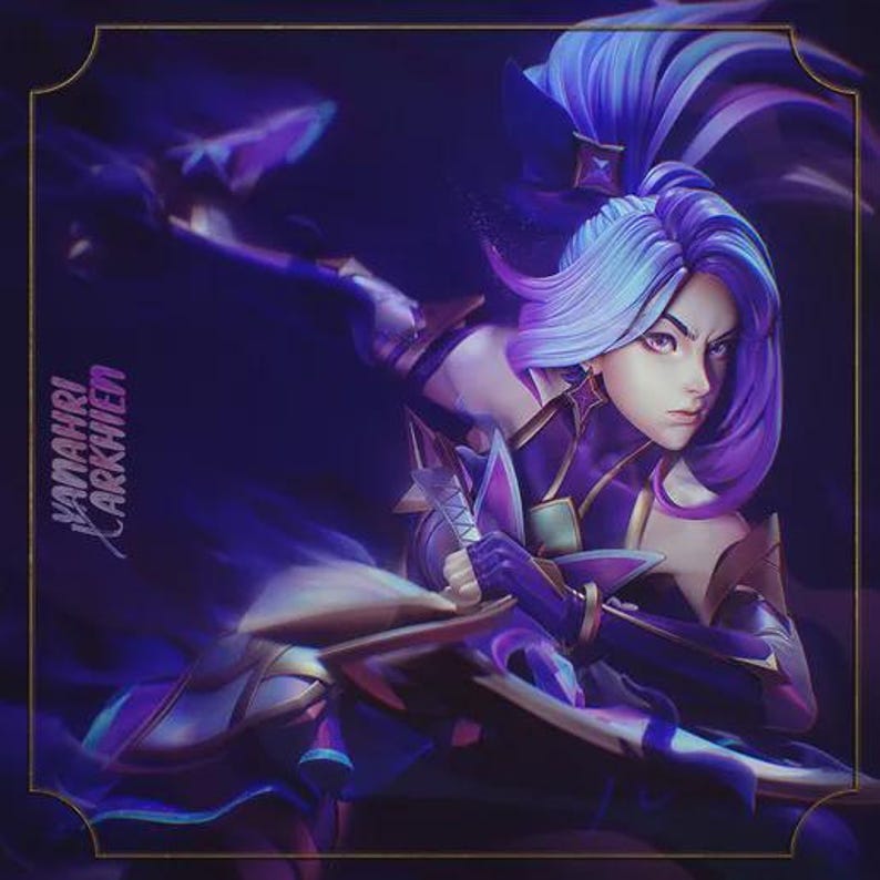 Akali — League of Legends | 1/8 1/6 Scale Resin Figure | Unpainted or Hand-Painted | 3D Printed Fan Art | Collector Gift image 1