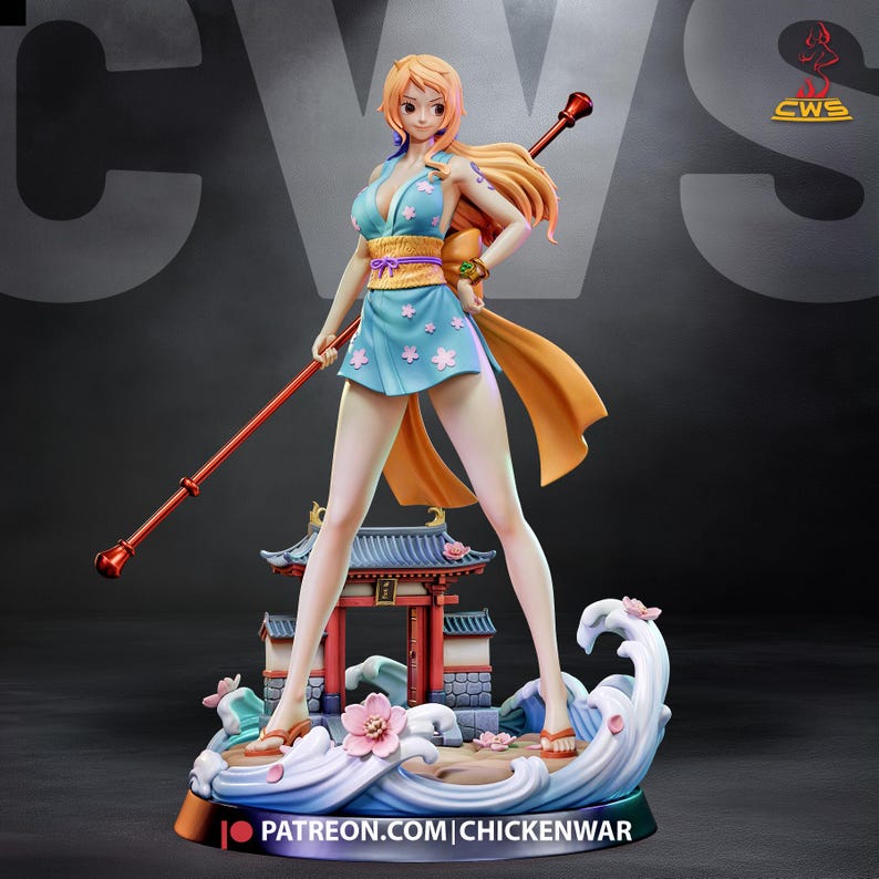 Figura de resina de Nami de One Piece – Escala 1/8 y 1/6. Estatua de fan art impresa en 3D / Regalo de coleccionista. imagen 2