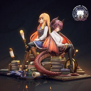 Anne en Grea Diorama — Granblue Fantasy | Harsfiguur schaal 1/8 1/6 | Ongeverfd of handgeschilderd | 3D-geprinte fanart | Verzamelaarscadeau afbeelding 8