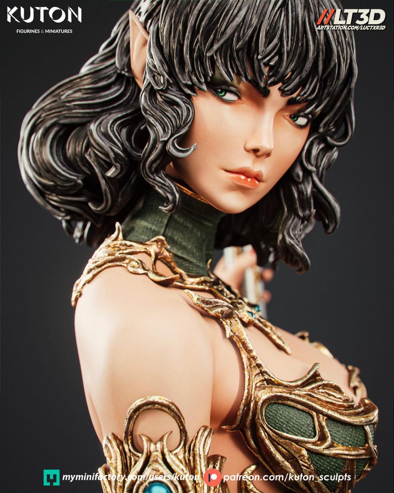Luneth Sculpt | 1/8 1/6 Scale Resin Figure | Unpainted or Hand-Painted | 3D Printed Fan Art | Collector Gift immagine 5