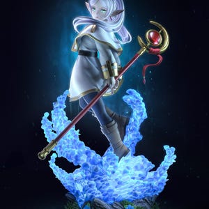 Frieren — Frieren : au-delà de la fin du voyage | Figurine en résine à l'échelle 1/8 1/6 | Non peint ou peint à la main | Fan art imprimé en 3D | Cadeau de collection image 2